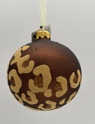 Oxblood and Gold Leopard Print Bauble