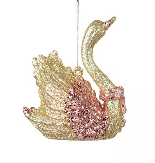 Swan Gold & Rose Decoration