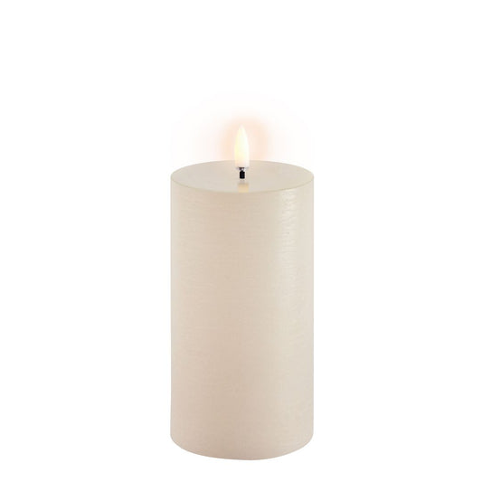 LED Pillar Candle Rustic Vanilla 15cm