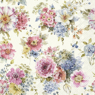 Garden Flower Cream Paper Napkin