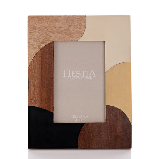 Hestia Resin, Mangowood & Brass Photo Frame 4"x 6"