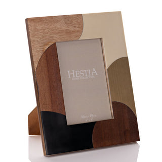 Hestia Resin, Mangowood & Brass Photo Frame 4"x 6"