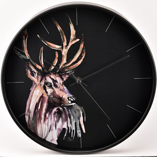 Meg Hawkins Round Wall Clock 30cm Stag