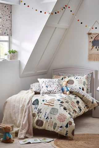 Scandi Woods Peter Rabbit  Duvet Cover Set Natural - Double