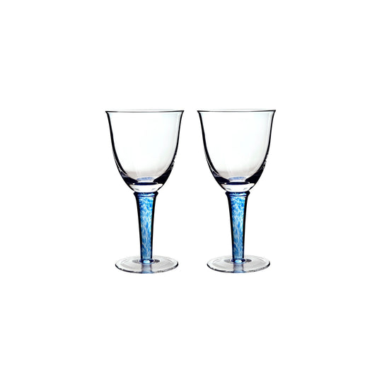 Classic Blue Wine Glasses Set of 2