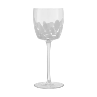 Contemporary Marbled White Wine Glasses Set of 2