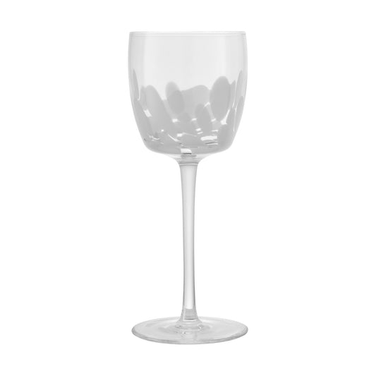 Contemporary Marbled White Wine Glasses Set of 2