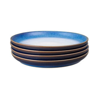 Denby Blue Haze Set Of 4 Medium Coupe Plates